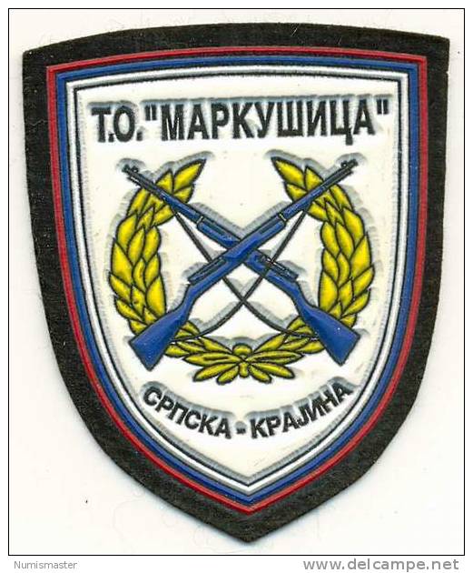 CROATIA , SERBS ARMY , TERITORIAL DEFENCE MARKUSICA ,  PATCH - Escudos En Tela