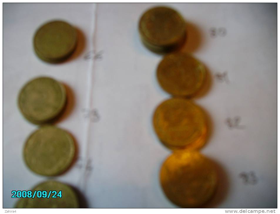 France - Lot 50 Pièces De 5 Centimes De 1966 à 1992 - Vrac - Monnaies