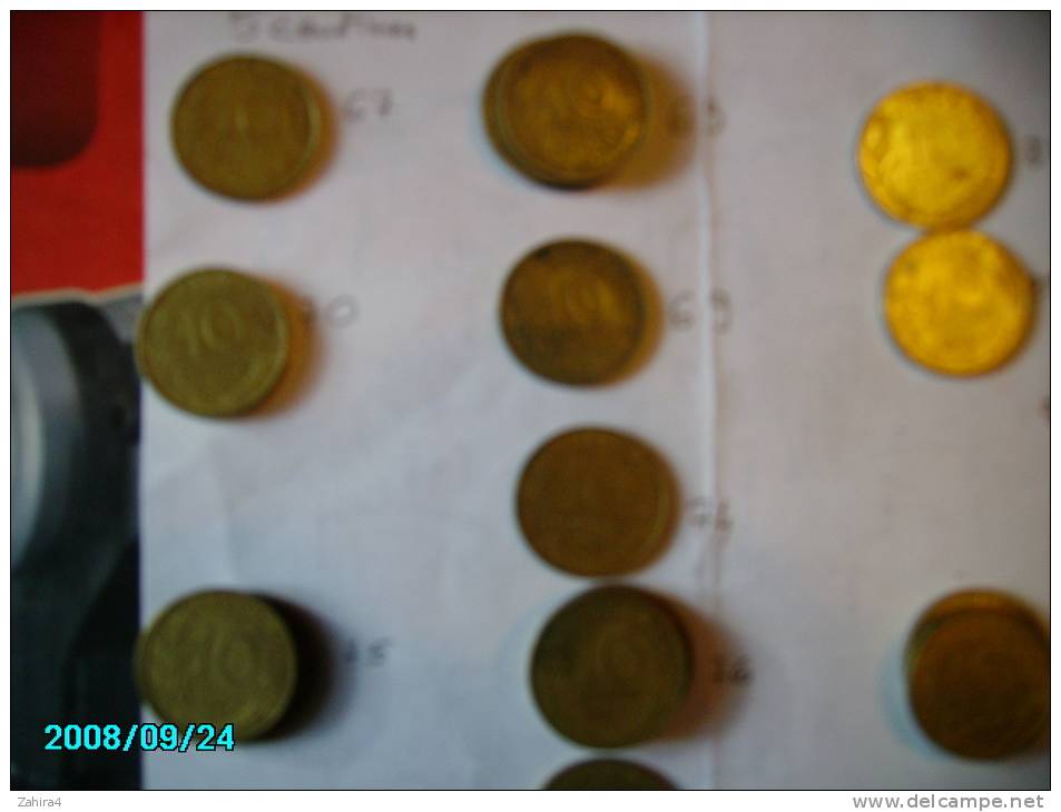 France - Lot 50 Pièces De 10 Centimes De 1963 à 1991 - Vrac - Monnaies