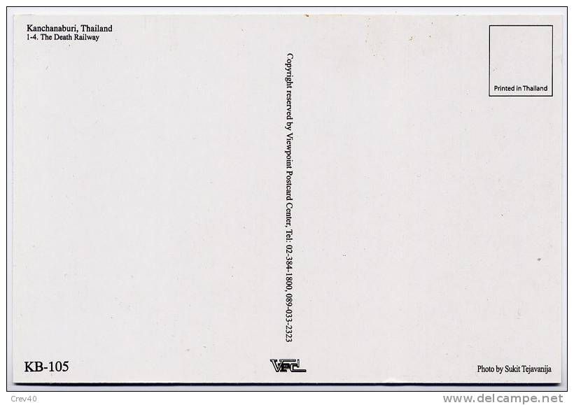 Carte Postale Moderne Non écrite Thaïlande - The Death Railway - Ouvrages D'Art