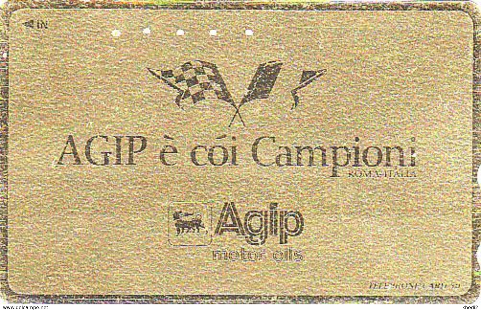 Télécarte DOREE JAPON / 110-016 - Essence & Huile AGIP / Italy - Benzine & Oil Adv. JAPAN GOLD Phonecard - Oil