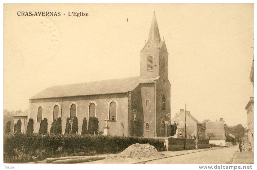 Cras-Avernas - L'Eglise Et ... Rue Du Village -1937 ( Voir Verso ) - Hannut