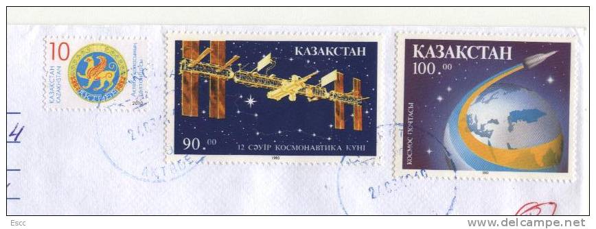 Mailed Cover (letter) With Stamps Space 1993 From Kazakhstan To Bulgaria - Azië