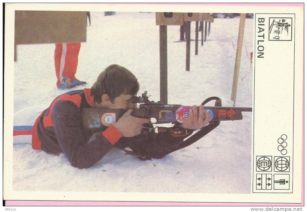 SPORT CARD No 163 - BIATLON, Yugoslavia, 1981., 10 X 15 Cm - Archery