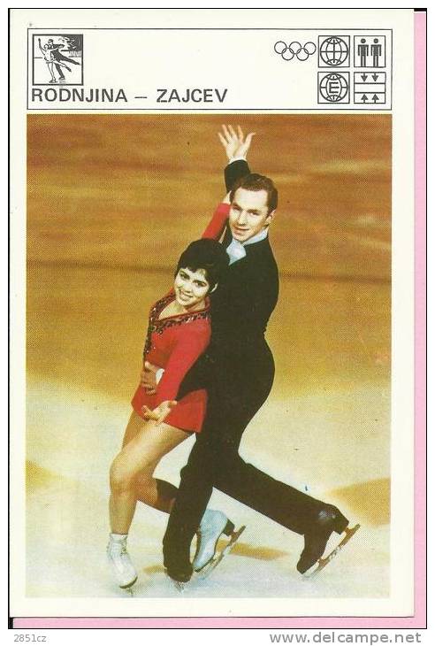 SPORT CARD No 99 - RODNJINA-ZAJCEV, Yugoslavia, 1981., 10 X 15 Cm - Skating (Figure)