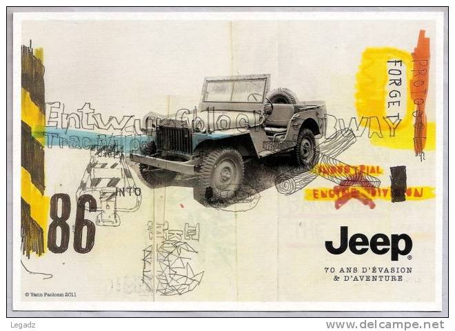 Carte Publicité - Automobile - JEEP  2011 - 70 Ans D'évasion Et D'aventure - Reclame