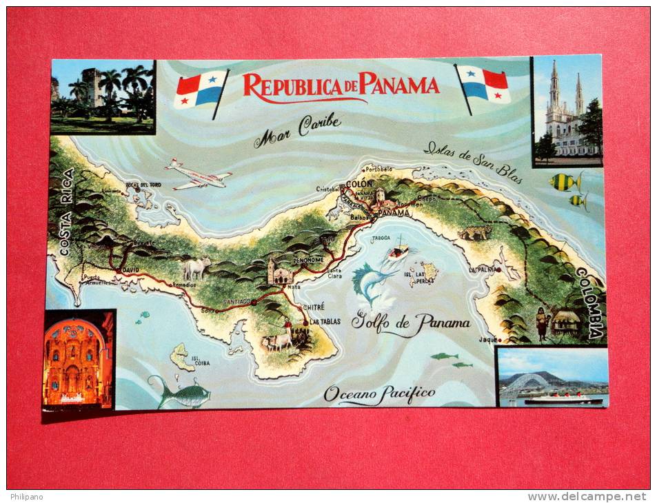 Panama -- The Land Divided -- Early Chrome   === Ref 496 - Panama