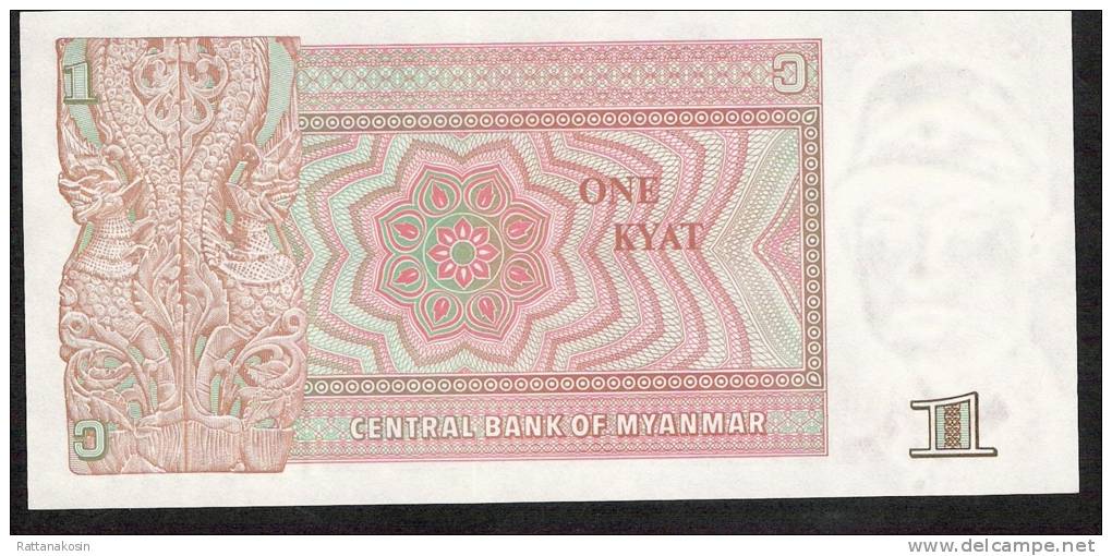 MYANMAR P67   1  KYAT   1990  #OC   UNC. - Myanmar