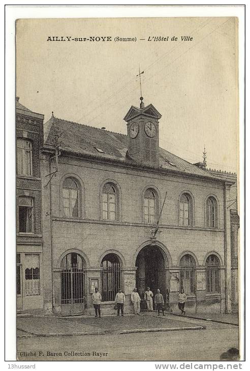 Carte Postale Ancienne Ailly Sur Noye - L'Hôtel De Ville - Mairie - Ailly Sur Noye