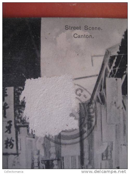 China Postcard - Removed Stamp -street Scen Canton - Ed. Sternberg Hongkong - China