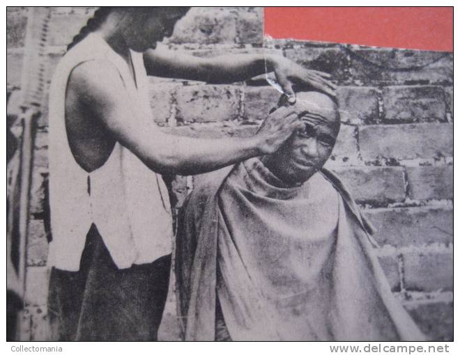 China postcard - removed stamp  - hair dresser - friseur - coiffeur - kapper - proffesion - Wannieck Peking pékin