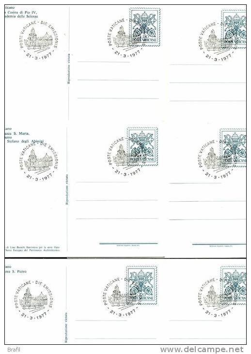 1977 Vaticano, Fontane Del Vaticano La Serie Per L'Italia Lire 120 Cadcon Annullo Primo Giorno Nel Contenitore Ufficiale - Postal Stationeries