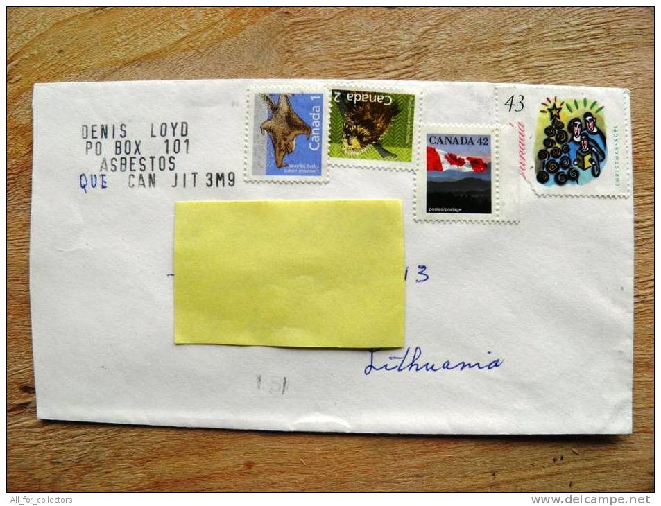 Cover Sent From Canada To Lithuania,  1995 - Enveloppes Commémoratives