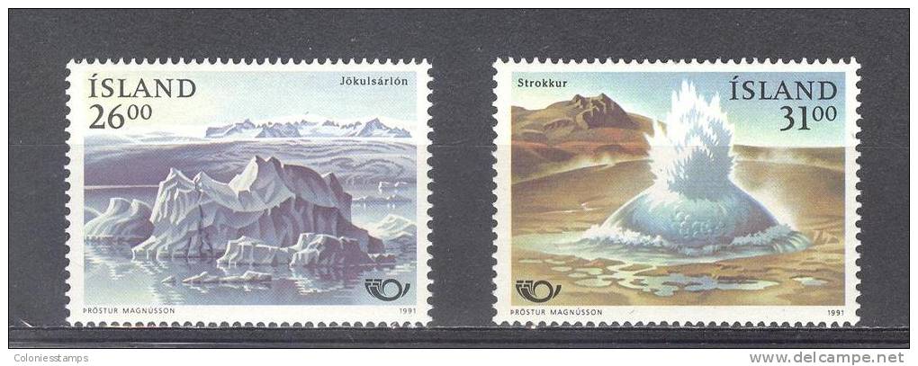 (S0586) ICELAND, 1991 (NORDEN. Tourism). Complete Set. Mi ## 747-748. MNH** - Nuevos