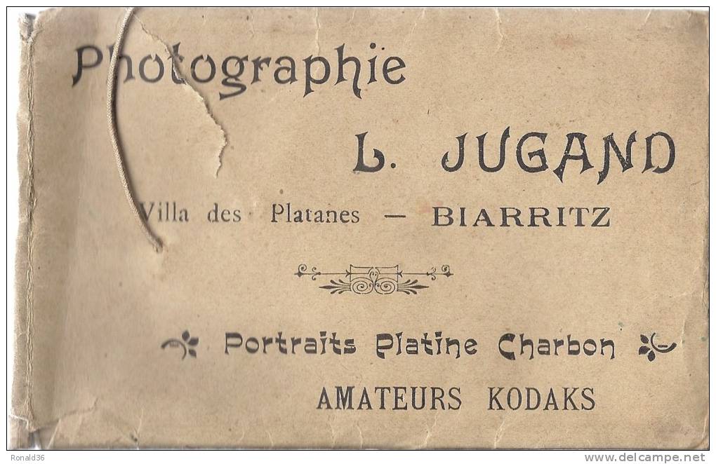 Pochette Négatif Photo Photographie L JUGAND Villa Platanes BIARRITZ 64 Amateur Kodak Portrait Charbon SACHET ROUQUAIROL - Matériel & Accessoires