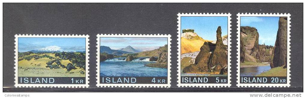 (S1135) ICELAND, 1970 (Landscapes). Complete Set. Mi ## 434-437. MNH** - Neufs