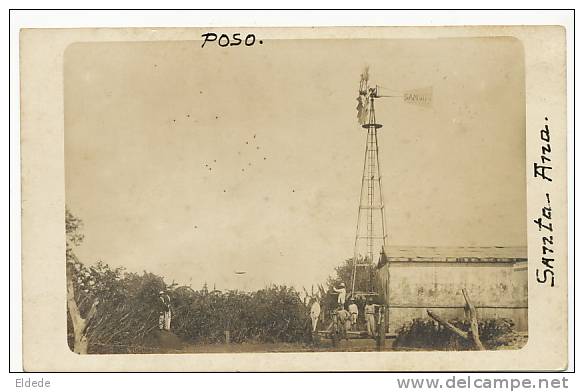 Real Photo Poso Pozo Santa Ana Windmill Samson ( Freeport Illinois  )Eolienne , Moulin  A Vent - Cuba