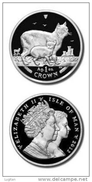 Isle Of Man - 25th Anniversary - Manx Cat & Kitten - Proof Silver Crown - Mint - Isle Of Man