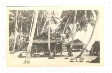RP New Guinea, WWII, Native Huts - Papua New Guinea