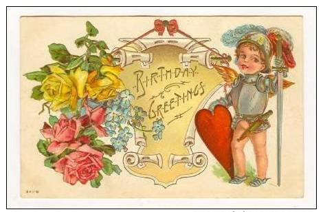 B-Day Greetings,Knight With Sword &amp; Heart Shield,00-10s - Altri & Non Classificati