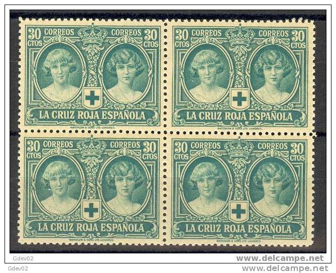 ES325SASFBL-L1277B.España. Spain.  Espagne.CRUZ ROJA.1926.(.Ed 332**.) Bloque De 4.LUJO - Ungebraucht