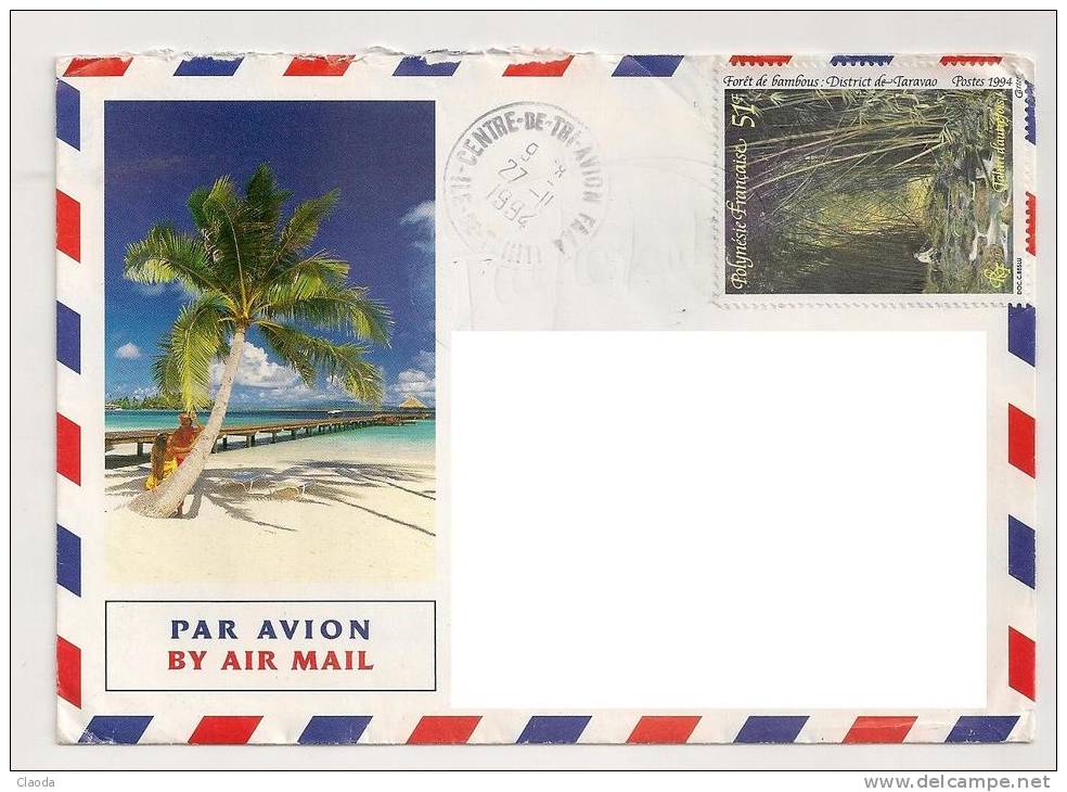 11264 - LETTRE ILLUSTREE  POLYNESIE FRANCAISE - PLAGE TAHITIENNE - Autres & Non Classés