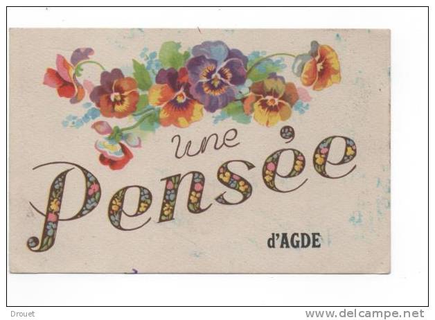 34 AGDE - UNE PENSEE - Agde
