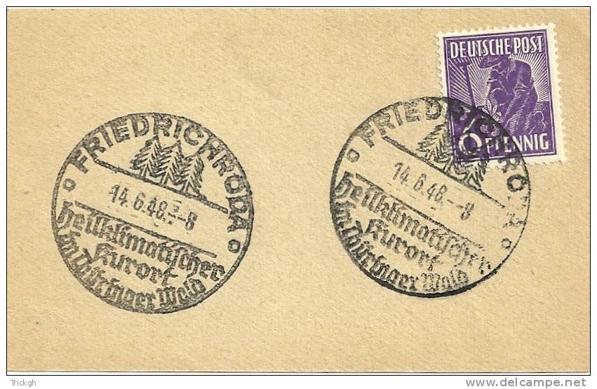 Deutsche Post Fragment 1948 Friedrichrode / Kurort / Sapin Spar Pine - Termalismo