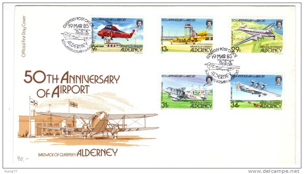 VER1581 - ALDERNEY 1985 , La Serie N. 18/22 Su FDC - Alderney