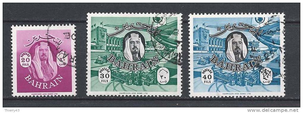 Bahrain 1966 -  Standard Set Shaikh Al-Khalifa, 3 V.  Y&amp;T 145-47  SG 142-44 Used, Oblitéré, Gest. - Bahrain (1965-...)