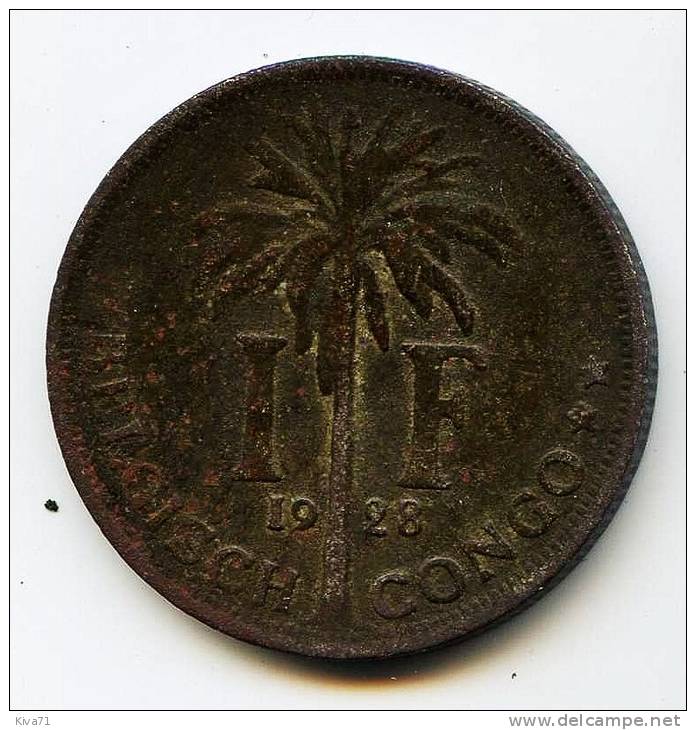 1 Franc  "Congo Belge" 1928 - 1910-1934: Albert I.