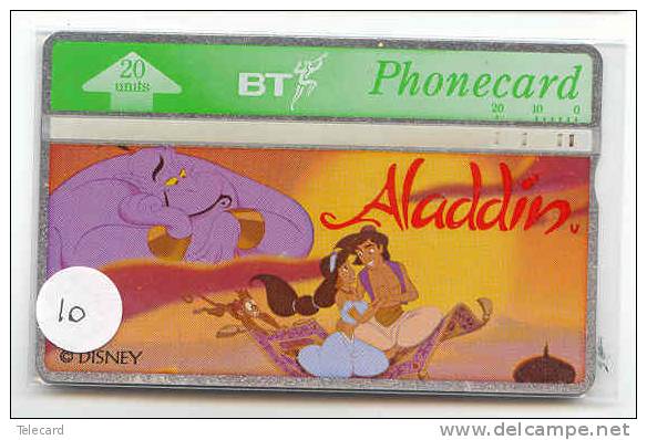 DISNEY Phonecard ENGLAND (10) Telefonkarte Japan * ALADDIN * TELECARTE ANGLETERRE - Disney