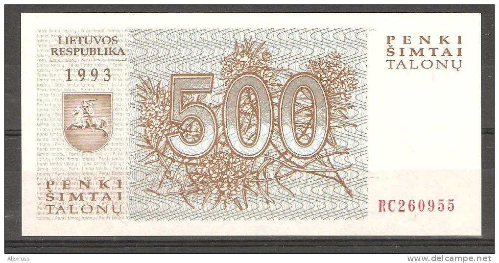 Lithuania 1993,500 Talonas,Animals On Money,Wolfs,XF Crisp UNC ,P 46 - Lithuania