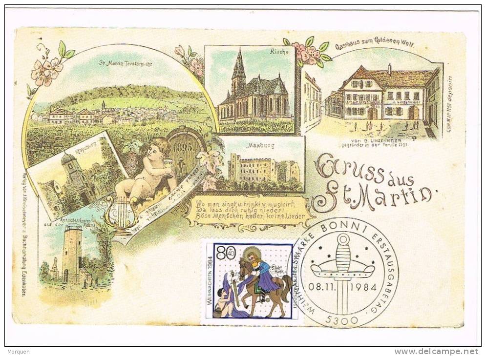 2498. Tarjeta Maxima BONN (Alemania) 1984. St. MARTIN - Otros & Sin Clasificación