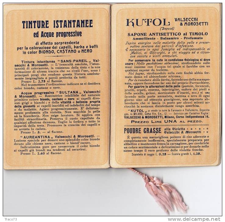 MILANO 1905 - Valsecchi e Morosetti -  VITA MEDIOEVALE /  Almanacco Profumato