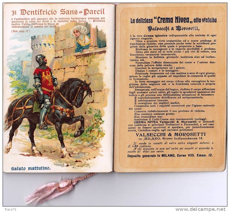 MILANO 1905 - Valsecchi e Morosetti -  VITA MEDIOEVALE /  Almanacco Profumato