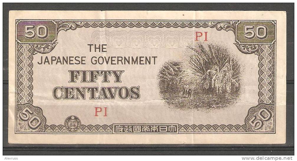 Philippines 1942,50 Centavos Occupation,Japanese Government ,VF - Philippines