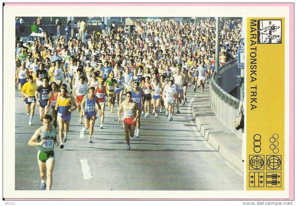 SPORT CARD No 108 - MARATHON RACE, Yugoslavia, 1981., 10 X 15 Cm - Atletiek