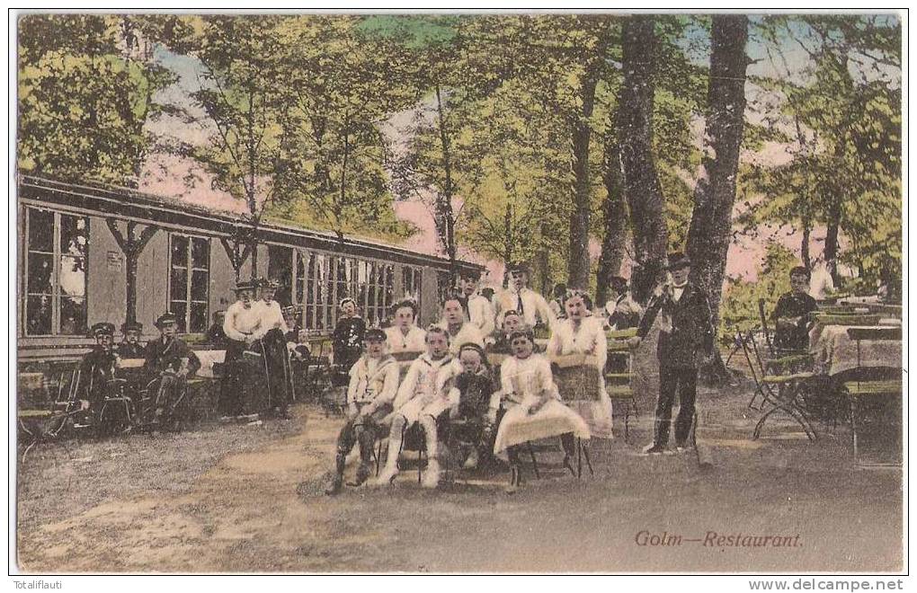 Golm Insel Usedom Restaurant Belebt Color 25.8.1920 Infla Frankatur SWINEMÜNDE Gelaufen - Usedom