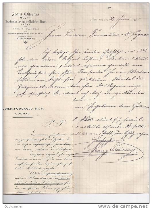 Lettre 27/06/1895  -  WIEN  ( Vienne ) Autriche  -  Franz  OFTERTAG  à  L.  FOUCAULD - Österreich