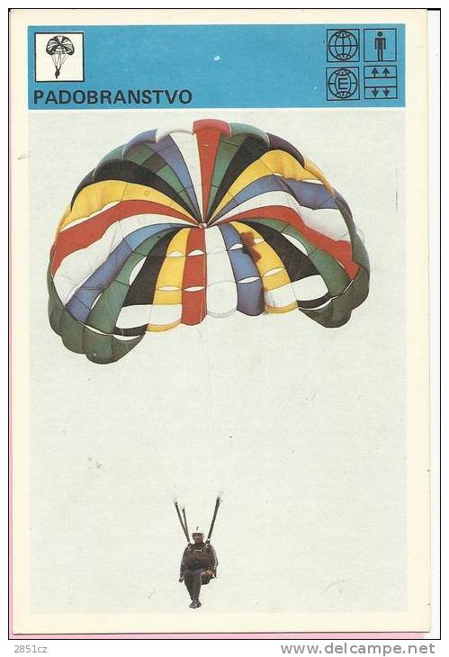 SPORT CARD No 223 - PARACHUTTING,  Yugoslavia, 1981., 10 X 15 Cm - Parachutting