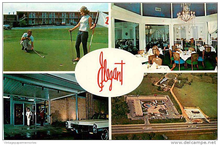 180001-Alabama, Montgomery, Governors House Motel, Multi View Scenes, Golf, Interior, Dexter Press No 7628-C - Montgomery