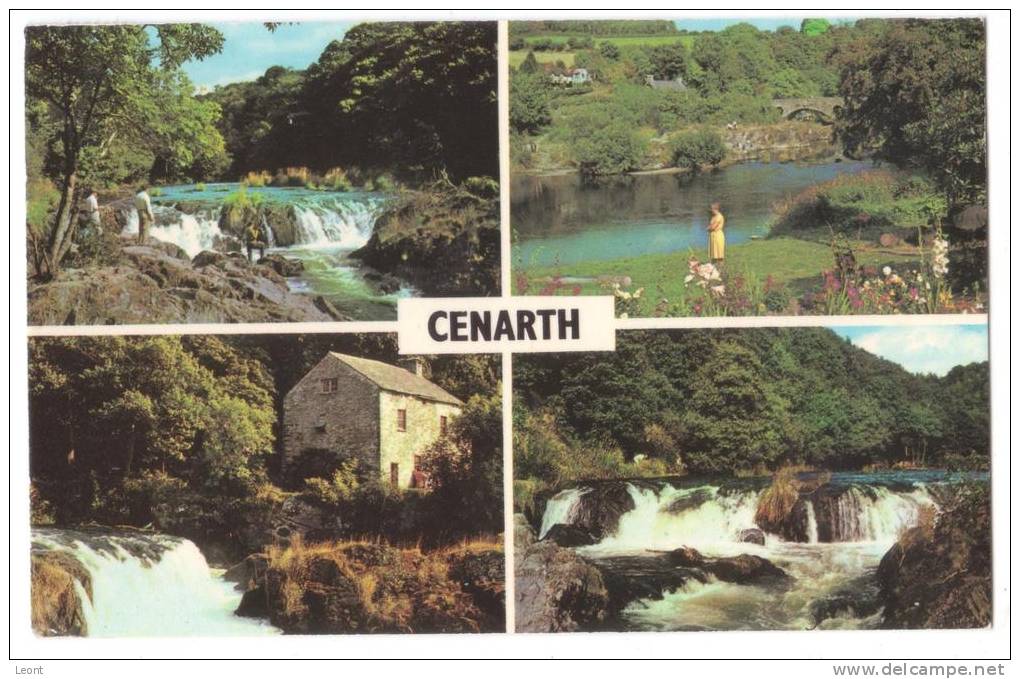 Wales - Cenarth - Mosiac Postcard - 4 Views - 1982 - Carmarthenshire