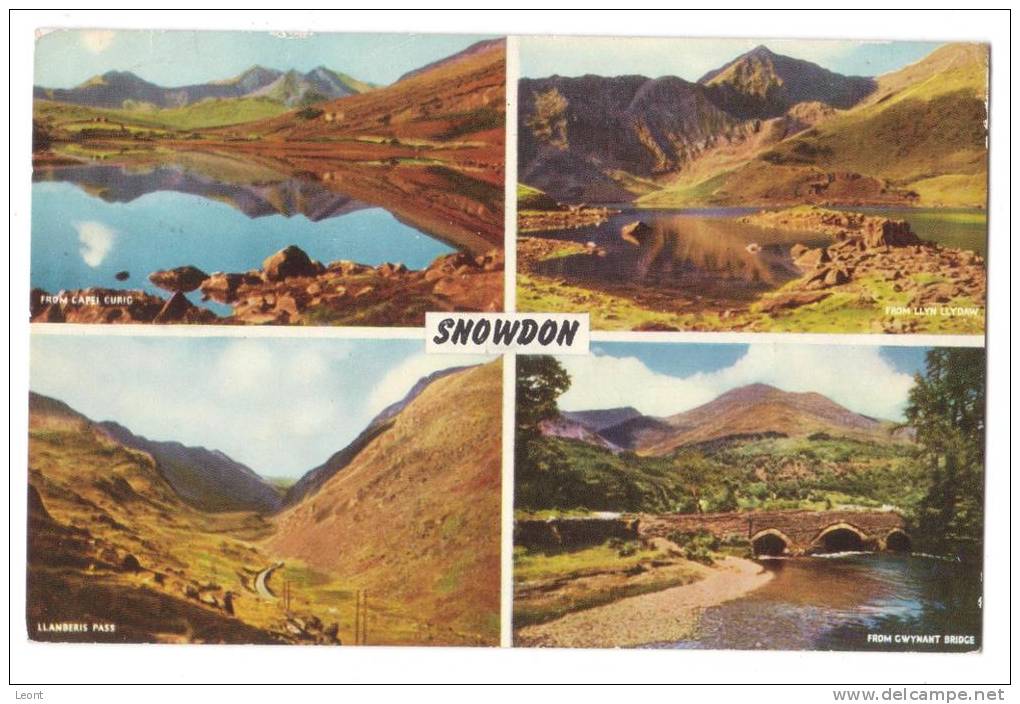 Wales - Snowdon  - 4 Views - Mosaic Postcard - Unknown County