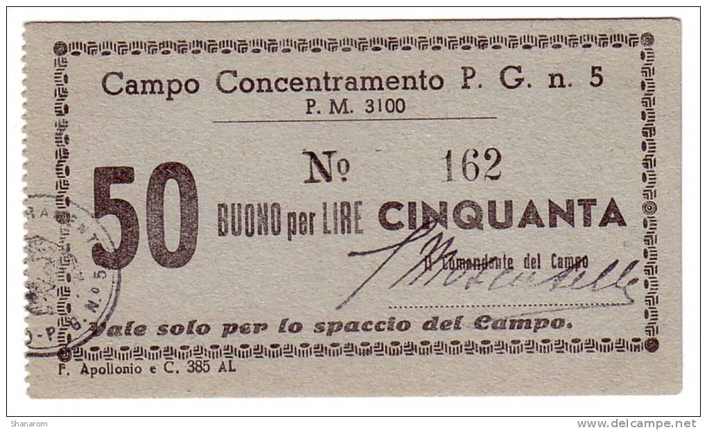 Campo Concentramento P.G. N°5 - Autres & Non Classés