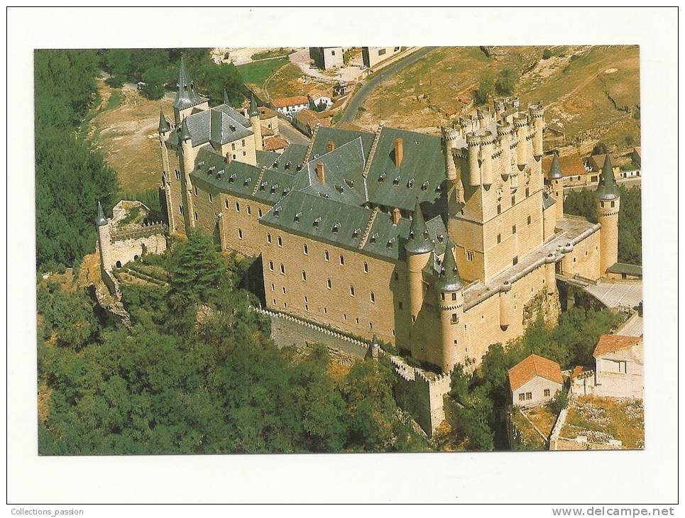 Cp, Espagne, Segovia, El Alcàzar, Vista Aérea, Voyagée 1989 - Segovia