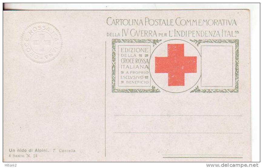 10-Croce Rossa-Croix Rouge-Red Cross-Militaria-Alpini-IV Guerra Per L'Indipendenza Italiana-Firmata Cascella - Croix-Rouge