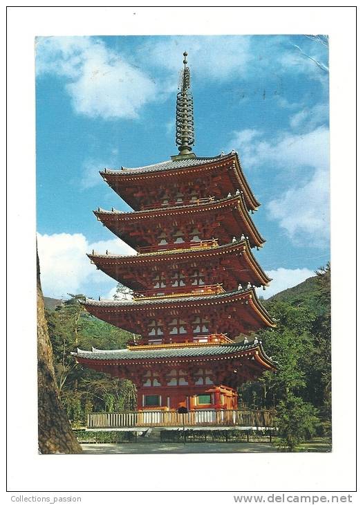 Cp, Japon, Kyoto, Pagode Bouddhiste à Cinq étages Au Temple De Daigoji, Voyagée - Kyoto