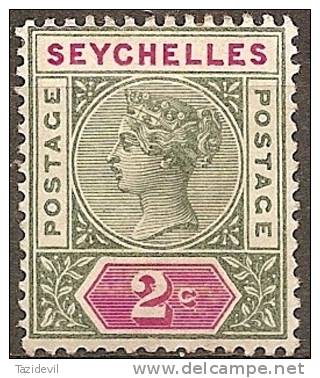 SEYCHELLES - 1890 2c Queen Victoria. Scott 1. Mint Hinged * - Seychellen (...-1976)