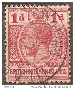 BRITISH SOLOMON ISLANDS - 1913  1d King George V. Scott 20. Used - Iles Salomon (...-1978)